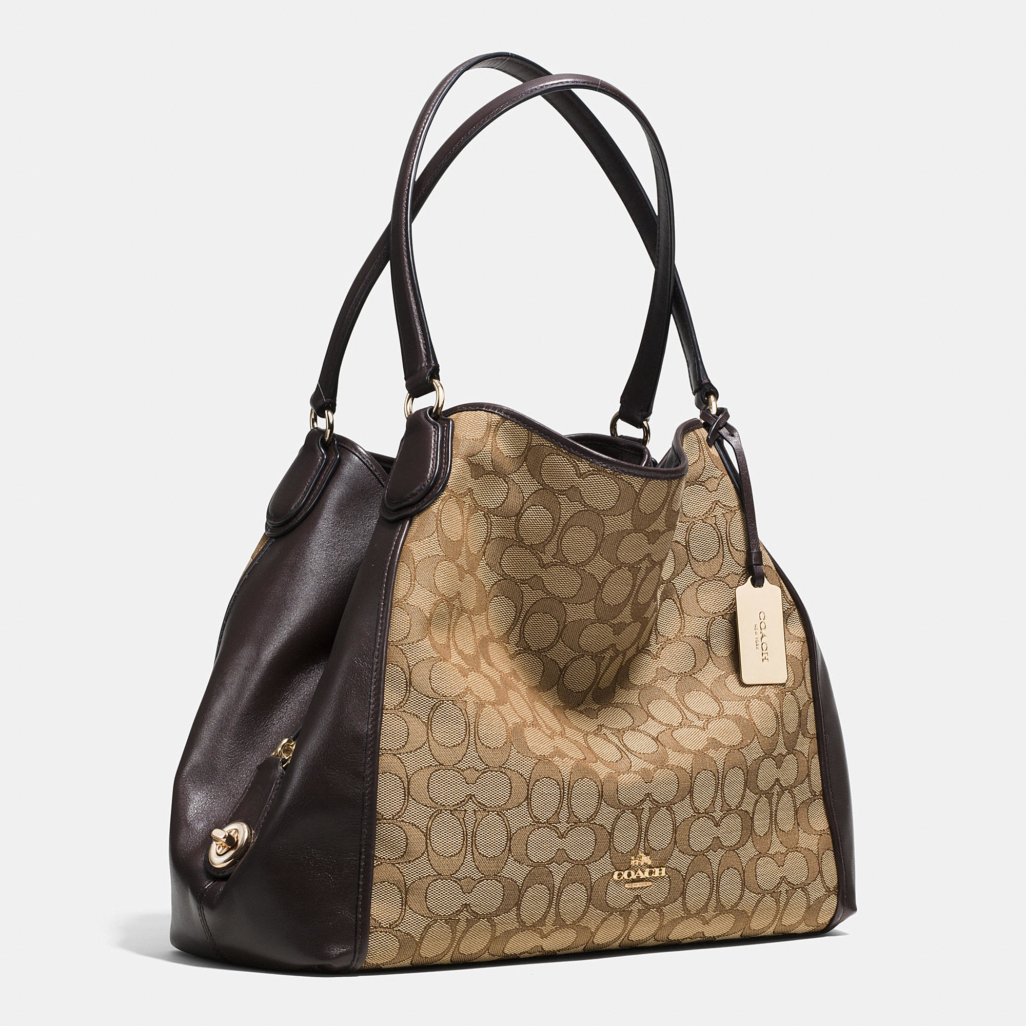 coach black jacquard shoulder bag